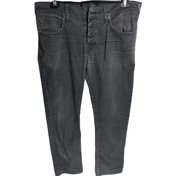 Dylan George Jeans Men Size 36 Gray Mid Rise Button Fly Made USA MISSING BUTTON - Picture 1 of 8